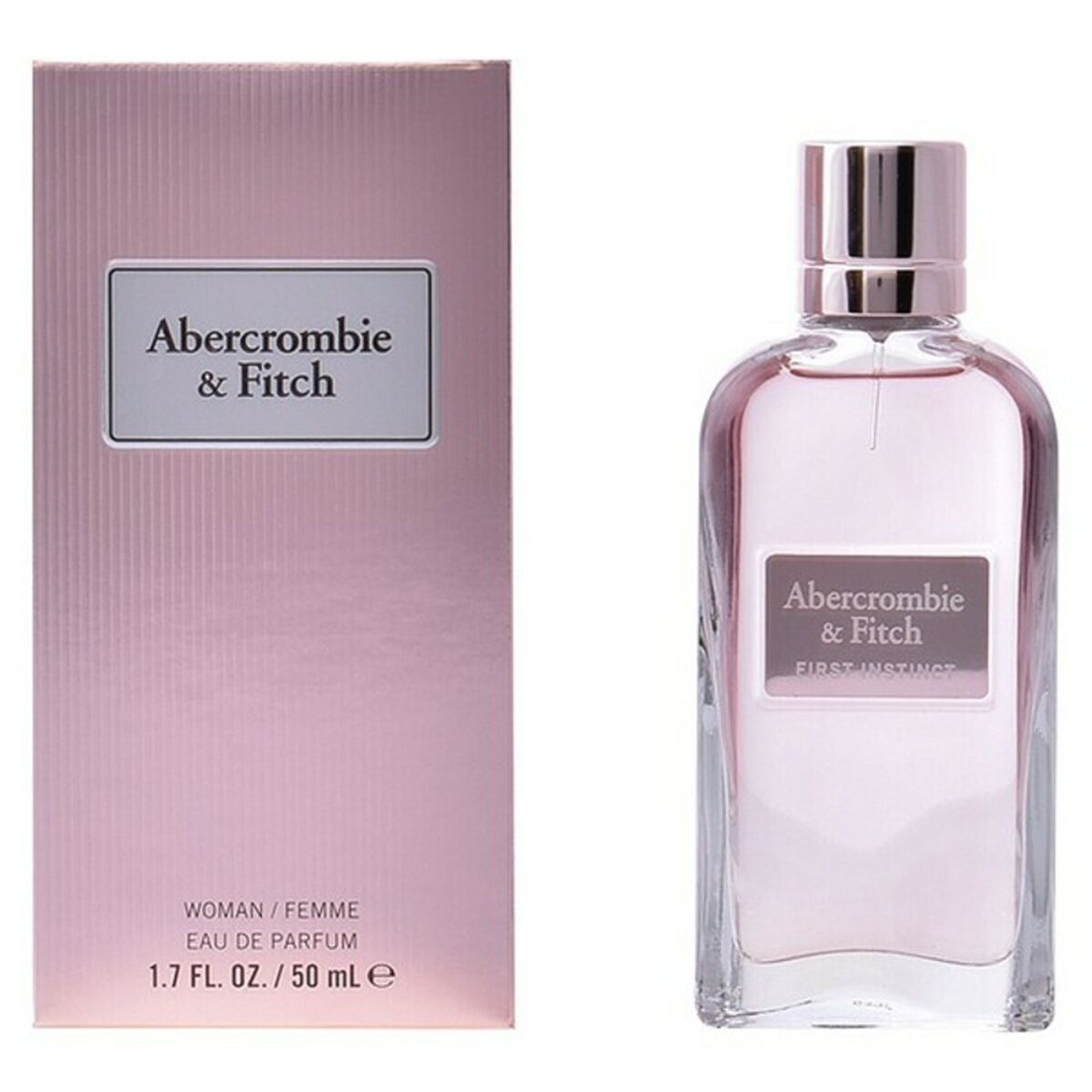Parfum femme First Instinct Abercrombie & Fitch 50 ml EDP bottle and packaging.