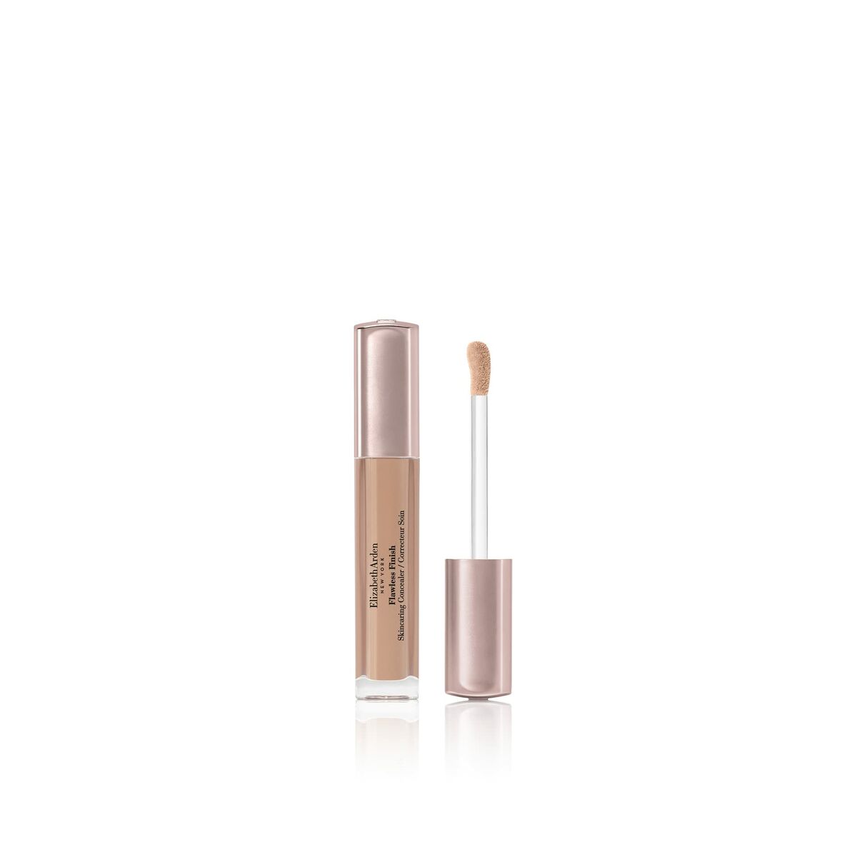 Correcteur facial Elizabeth Arden Flawless Finish Nº 6, packaging and applicator, unisexe, non comédogène.