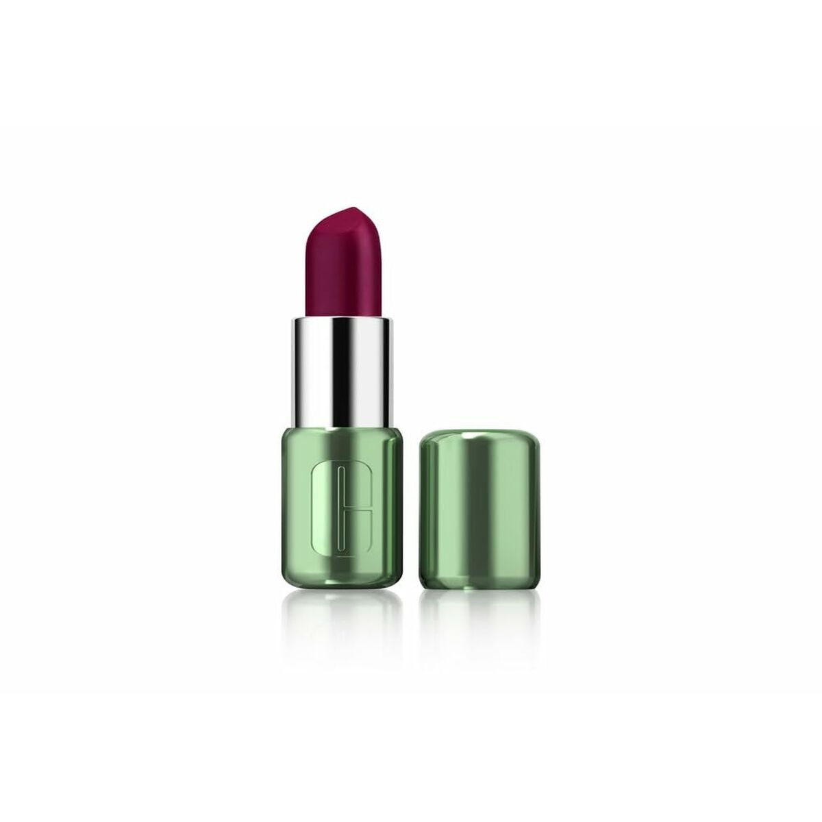 Rouge à lèvres Clinique POP LONGWEAR Violet 3,9 g dans un tube vert, idéal pour un look sexy et audacieux.