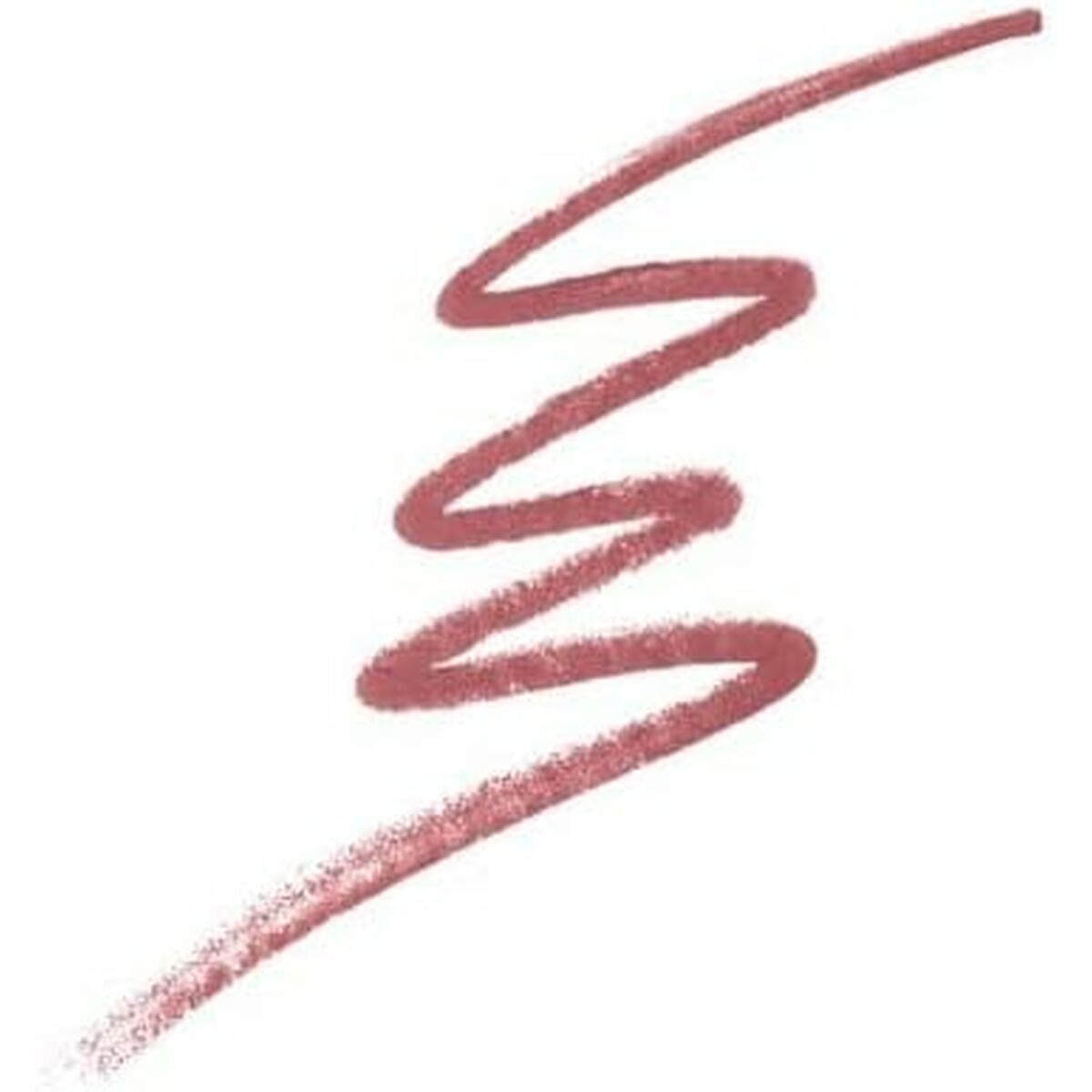 BareMinerals Charming Pink lipstick swatch in a wavy line on a white background.