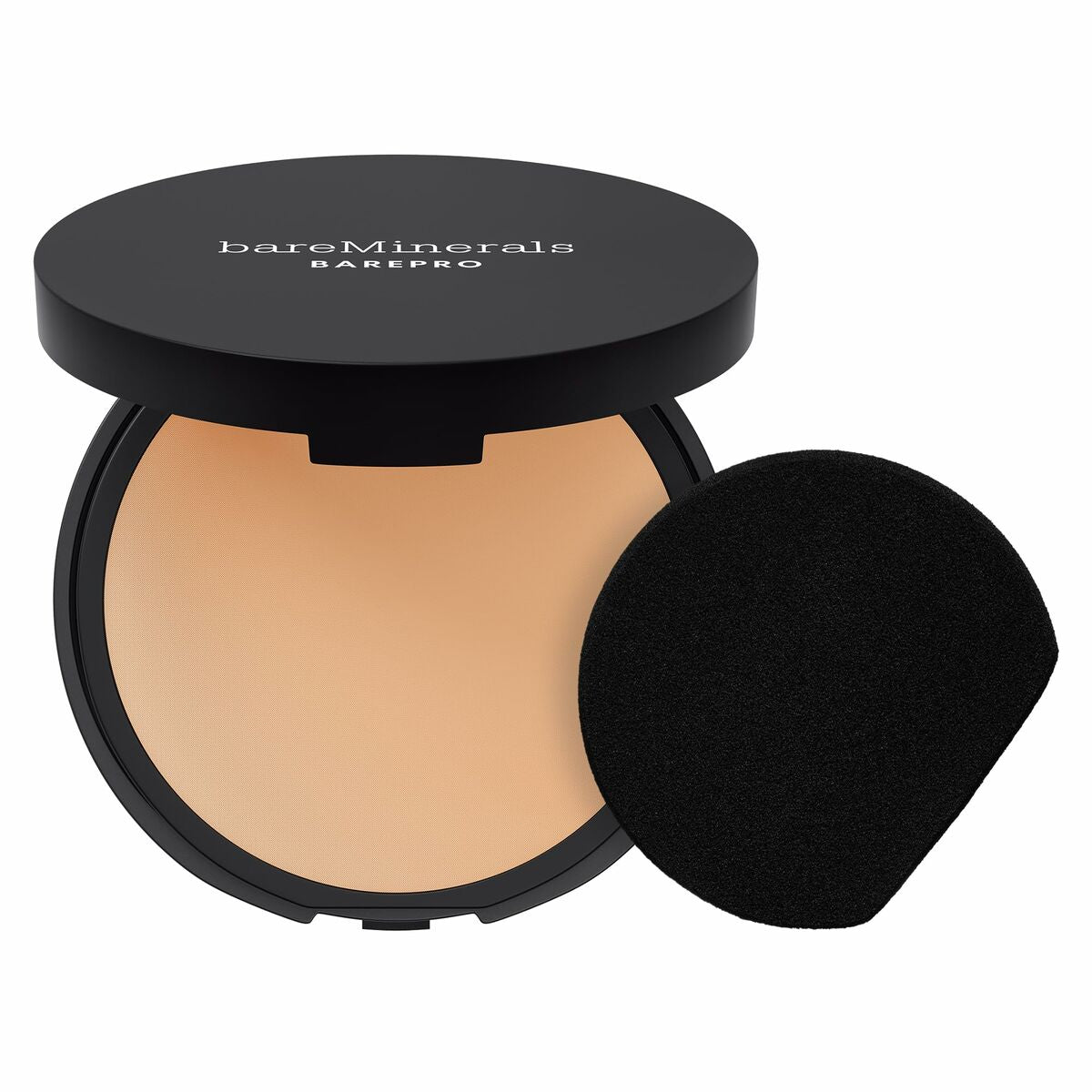 bareMinerals BAREPRO makeup set with powder compact and application sponge, vegan and hypoallergenic.