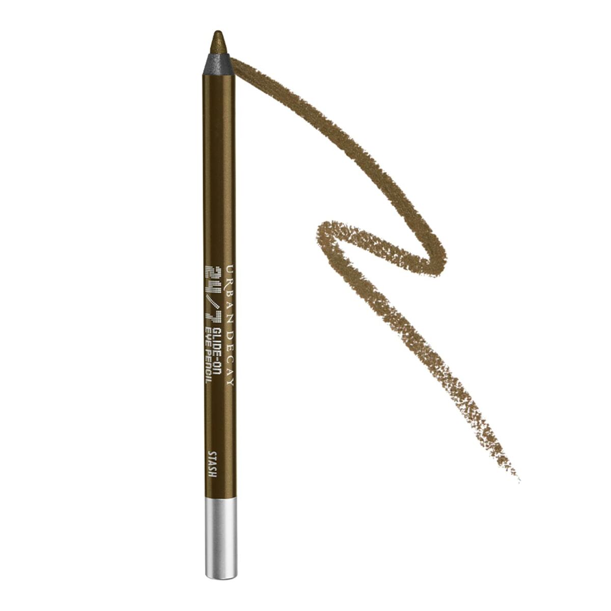 Urban Decay Glide On Stash facial corrector pencil with a smooth brown swatch.