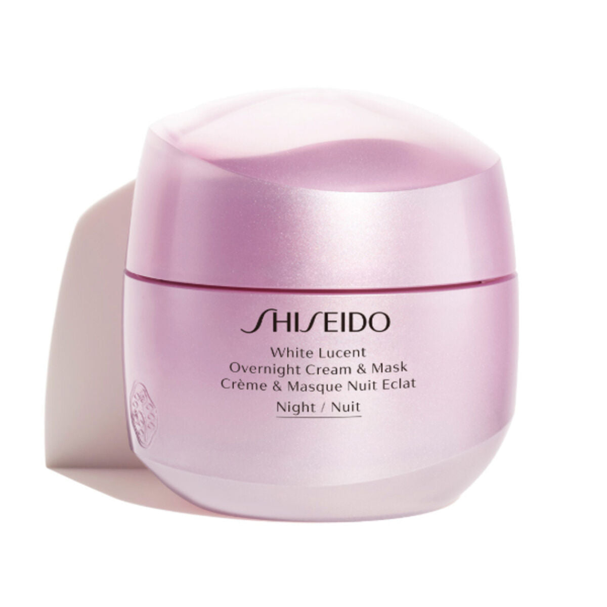 Shiseido White Lucent Overnight Cream and Mask in a 75 ml container for women's nighttime skincare.