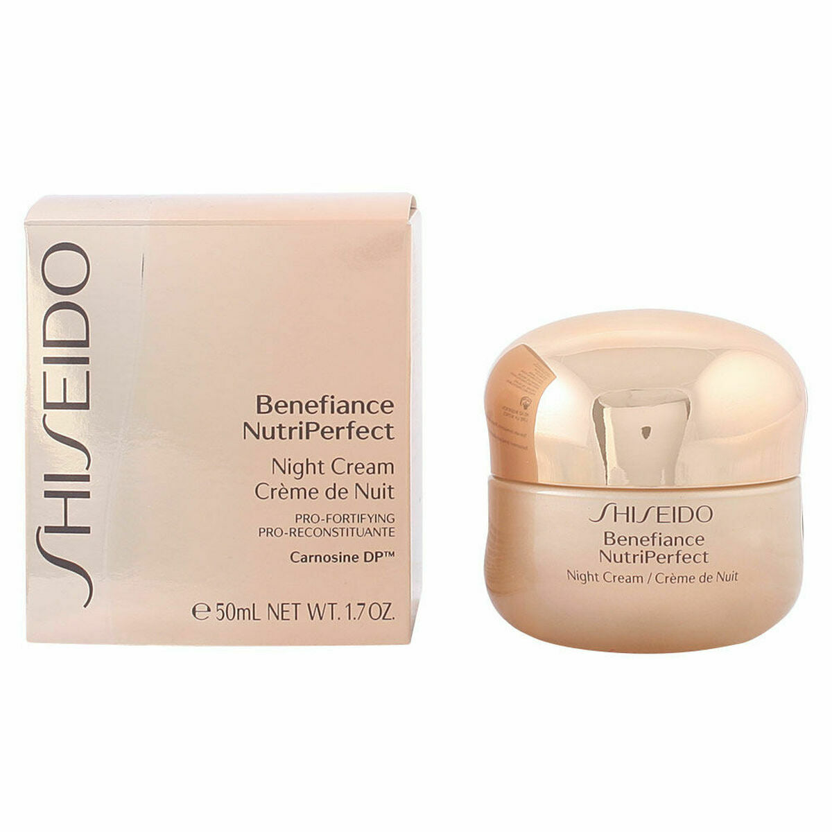 Crème antirides de nuit Shiseido Benefiance NutriPerfect 50 ml, soin de nuit pour tous types de peau.