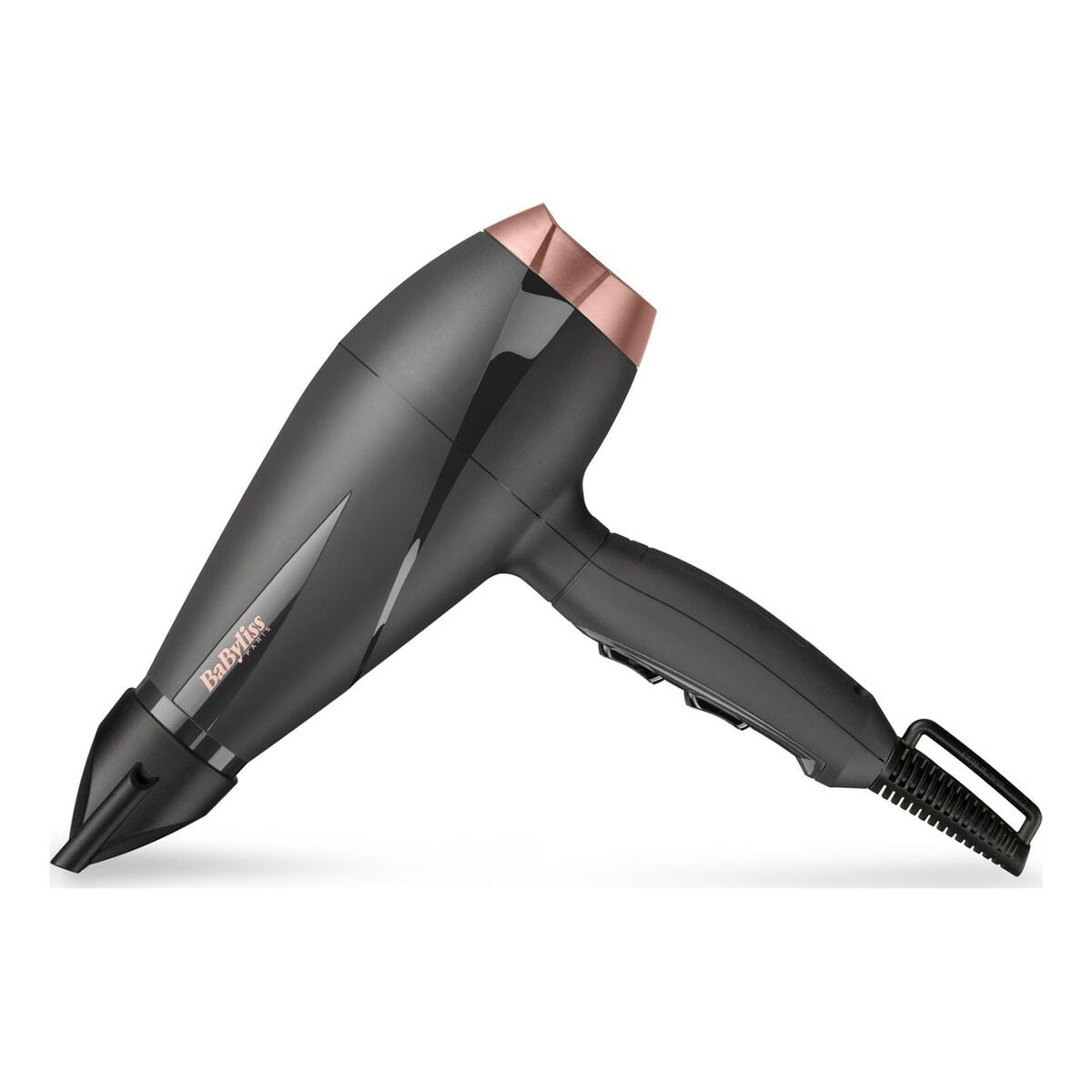 Sèche-cheveux Babyliss Smooth Pro 2100 en noir et rose, idéal pour un séchage rapide et efficace.
