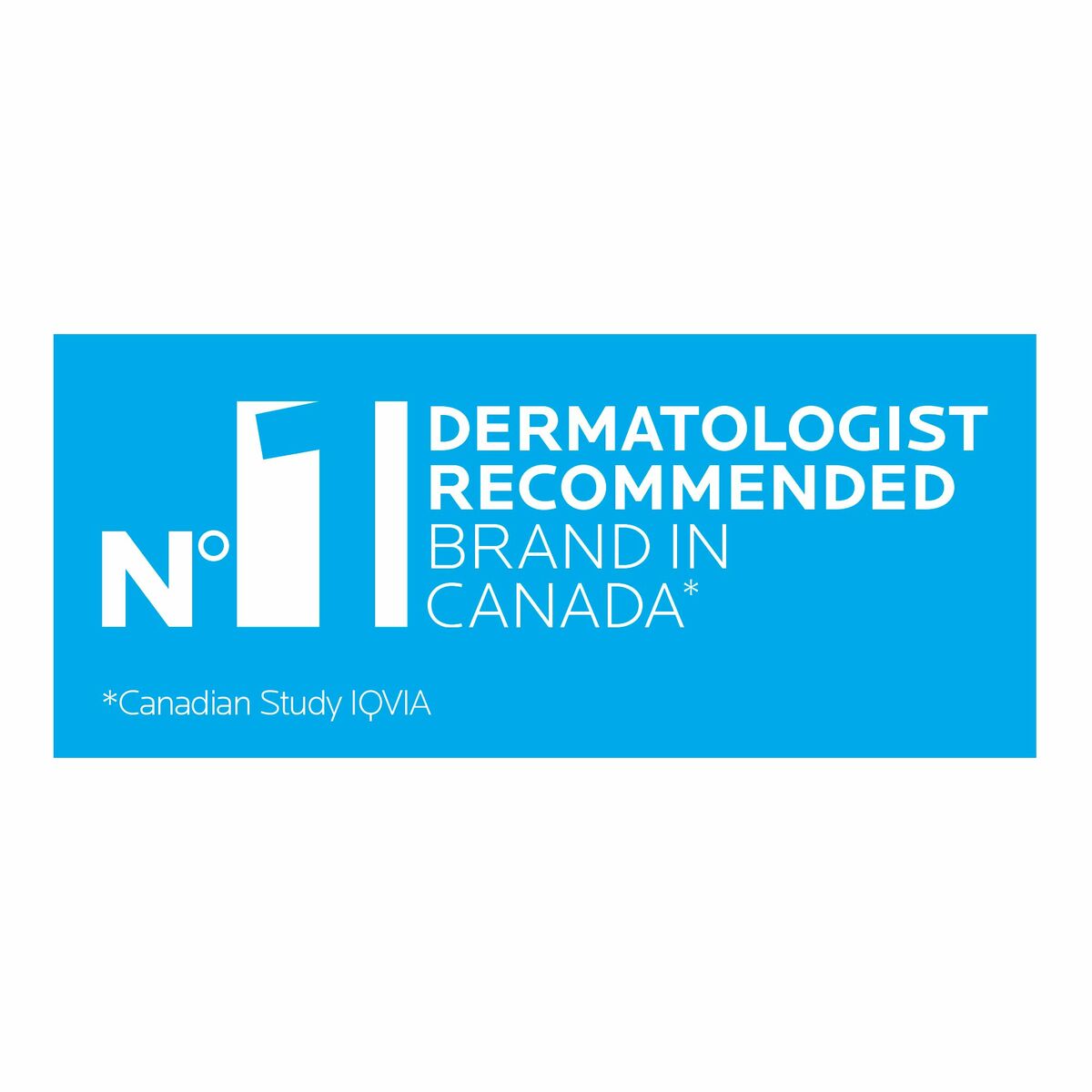 Dermatologist recommended brand in Canada, shown in blue with white text, highlighting its top ranking.