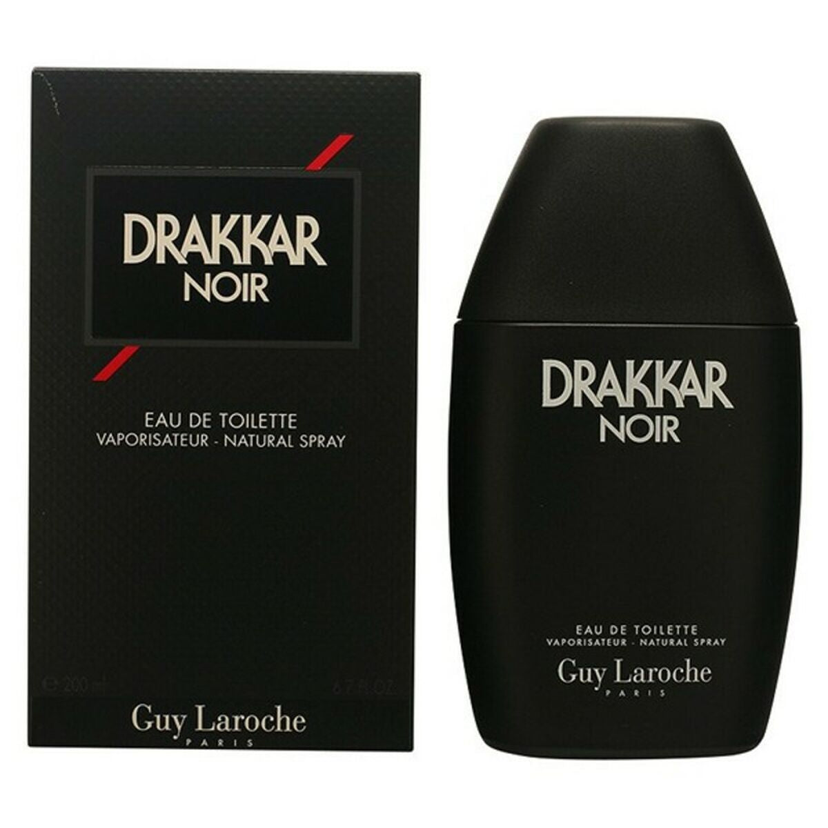 Parfum Homme Guy Laroche Drakkar Noir EDT 200 ml, Eau de Toilette in a sleek black bottle with original box.