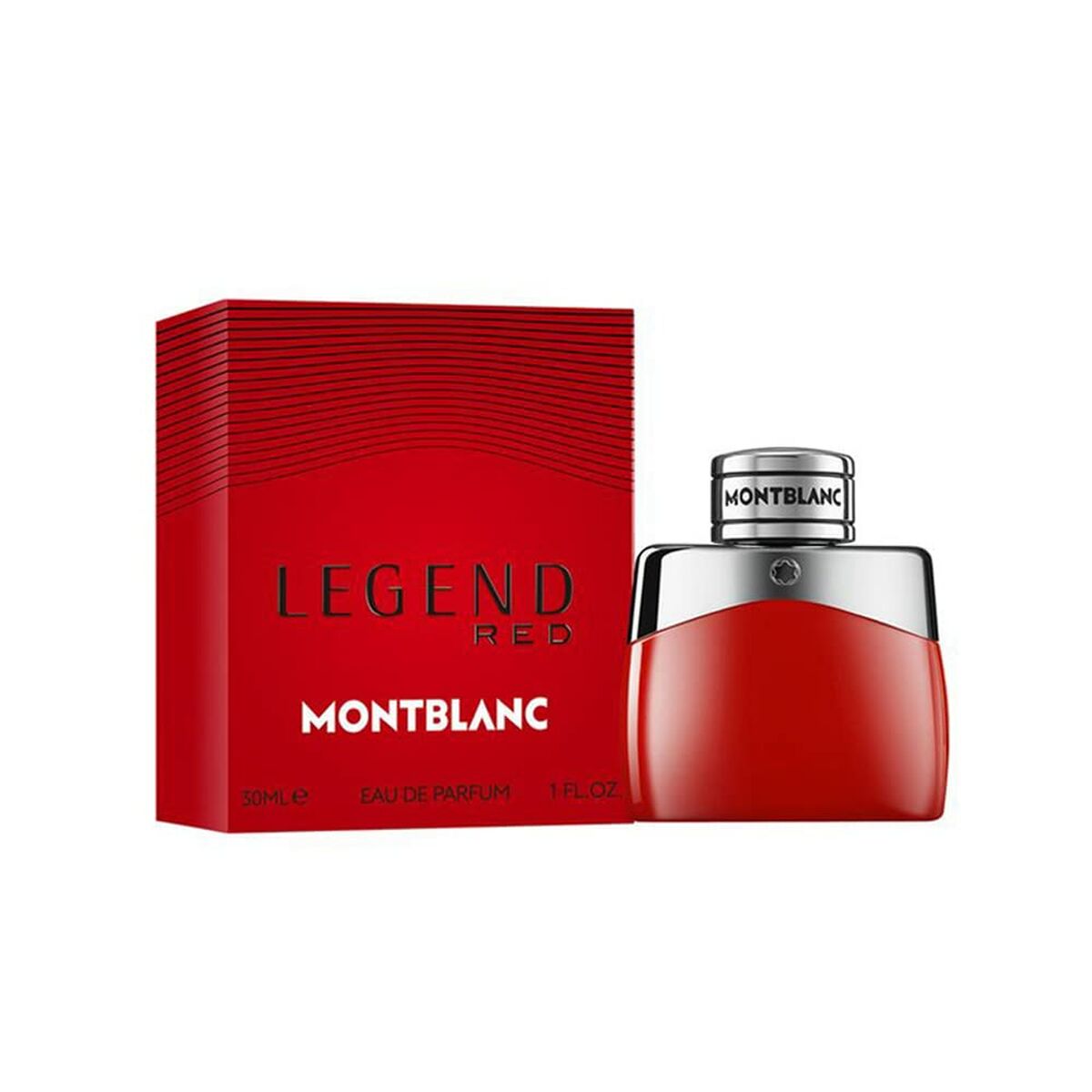 Parfum Homme Montblanc Legend Red EDP 30 ml packaging and bottle design in red.