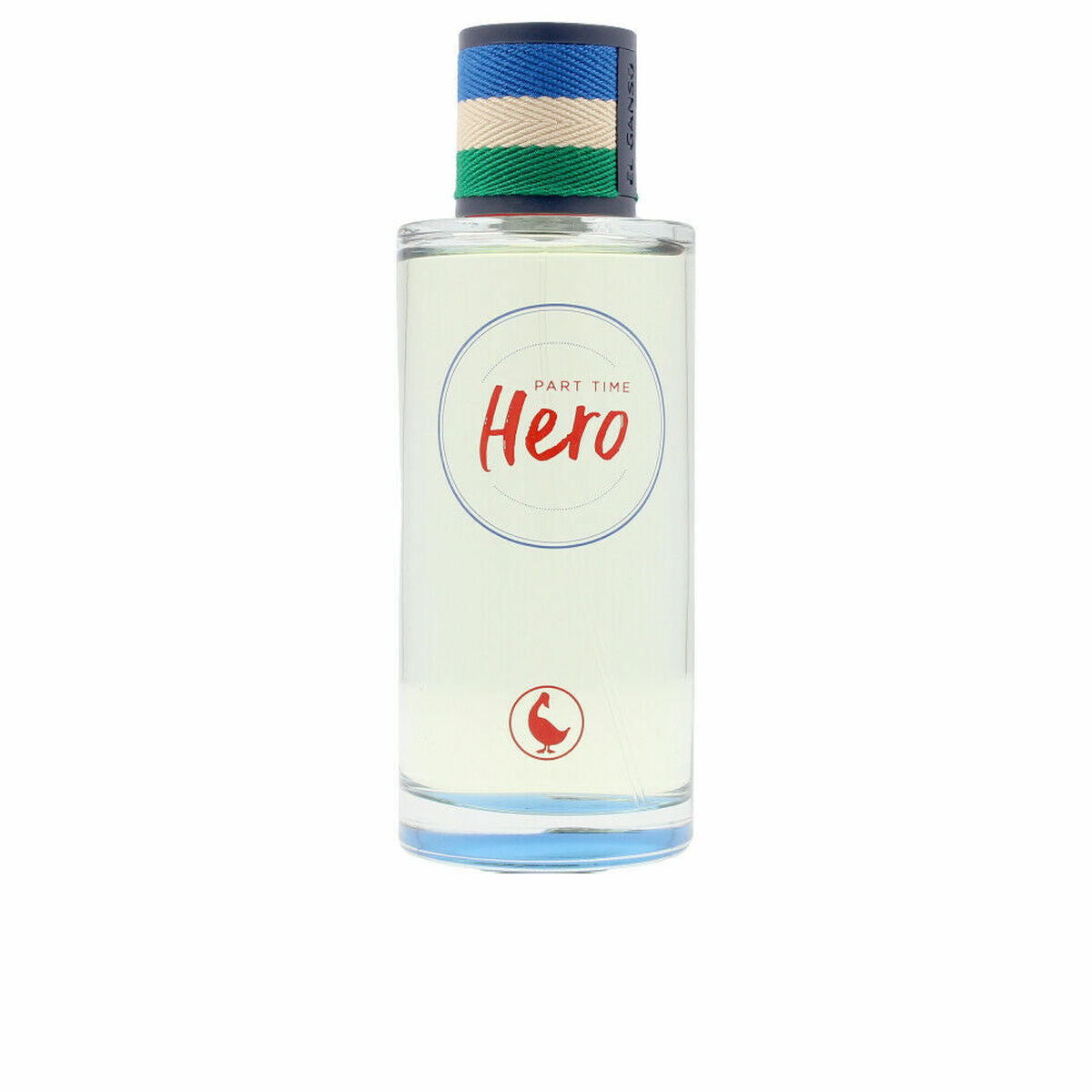 Part Time Hero fragrance bottle with distinctive cap design and minimalist label