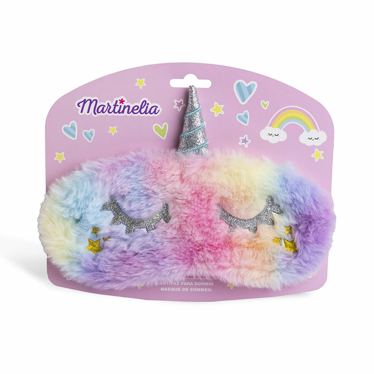 Masque de sommeil Martinelia en forme de licorne, doux et coloré, idéal pour un sommeil paisible.