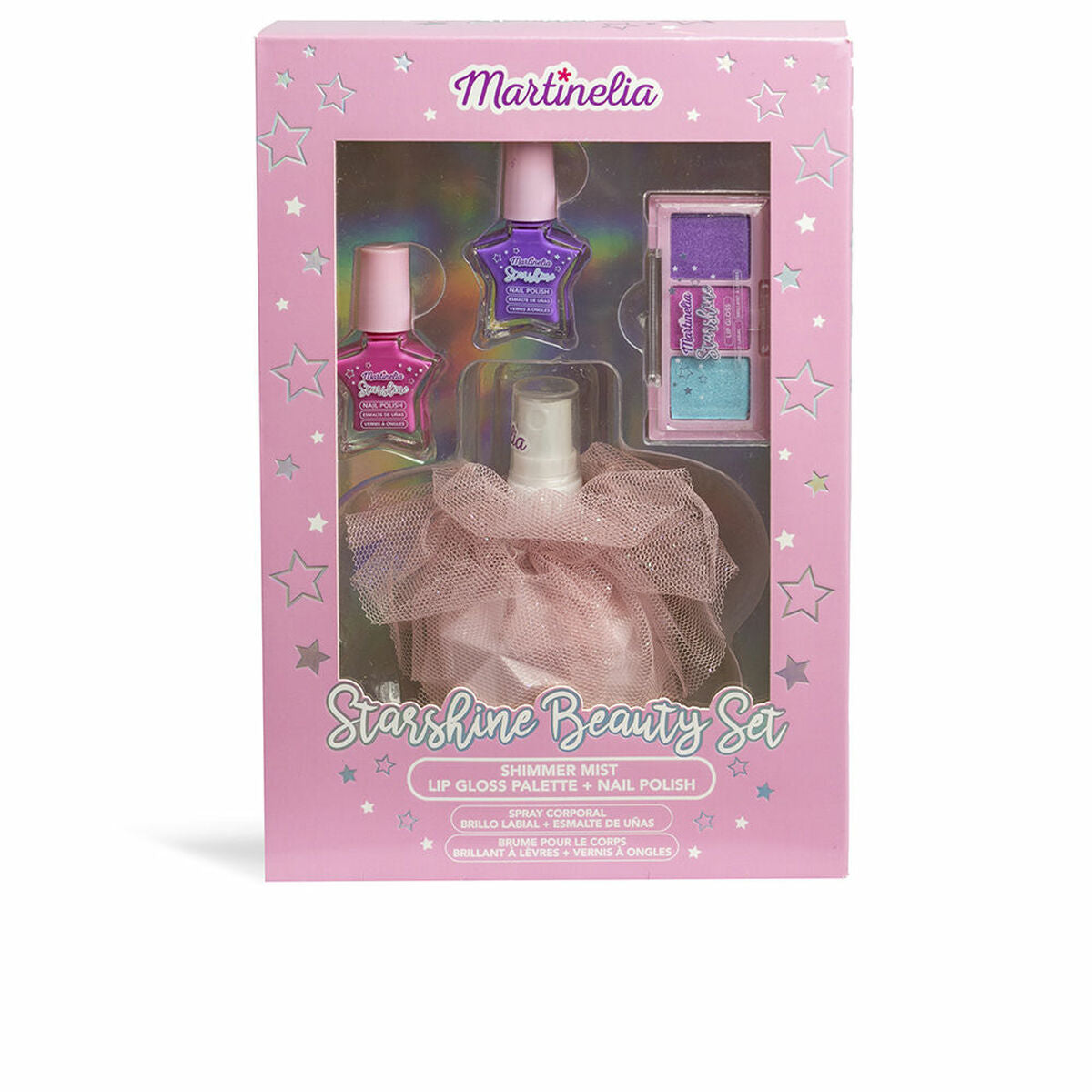 Kit de maquillage pour enfant Martinelia avec brume scintillante, palette de gloss et vernis à ongles.