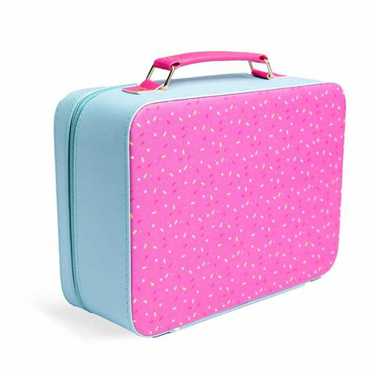 Ensemble de Beauté Martinelia avec une trousse rose décorée, parfaite pour les enfants.