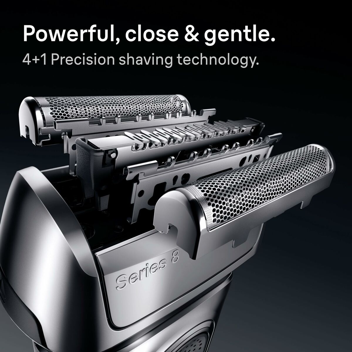 Braun Series 8 8617S electric shaver featuring 4+1 precision shaving technology for a powerful, close, and gentle shave.
